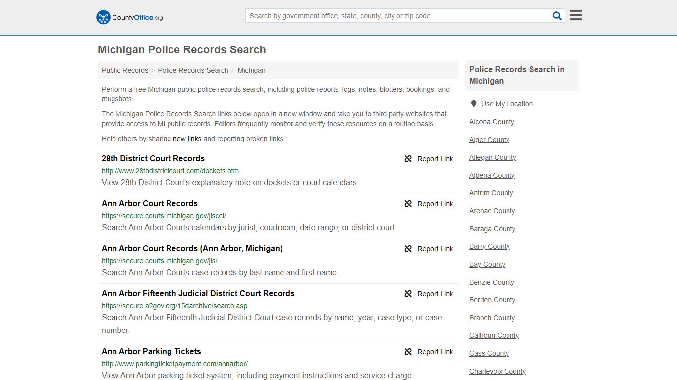 Police Records Search - Michigan (Accidents & Arrest Records)
